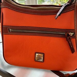 Dooney & Bourke Orange Crossbody Bag with Textured Leather